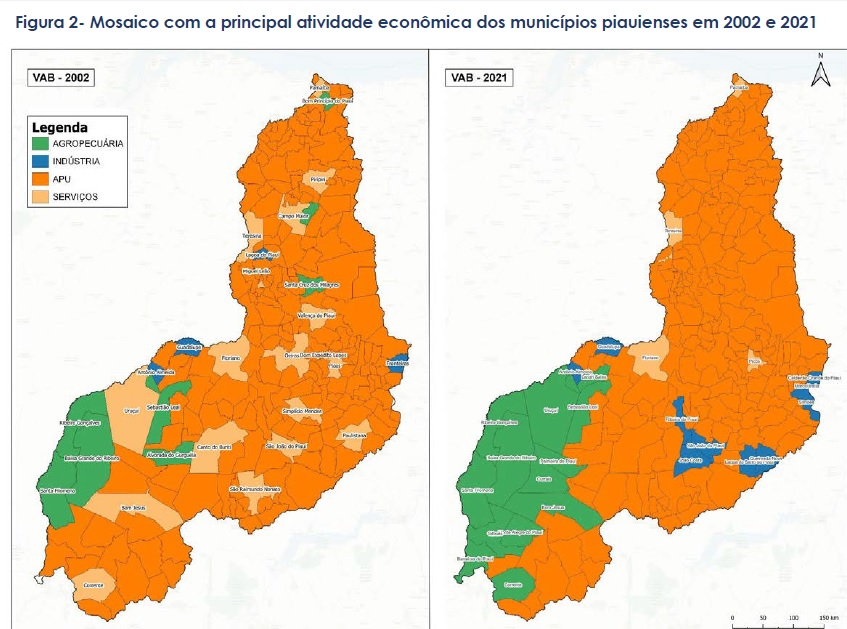Mapa mostra crescimento da agropecuário e indústria nos municípios piauienses | Reprodução