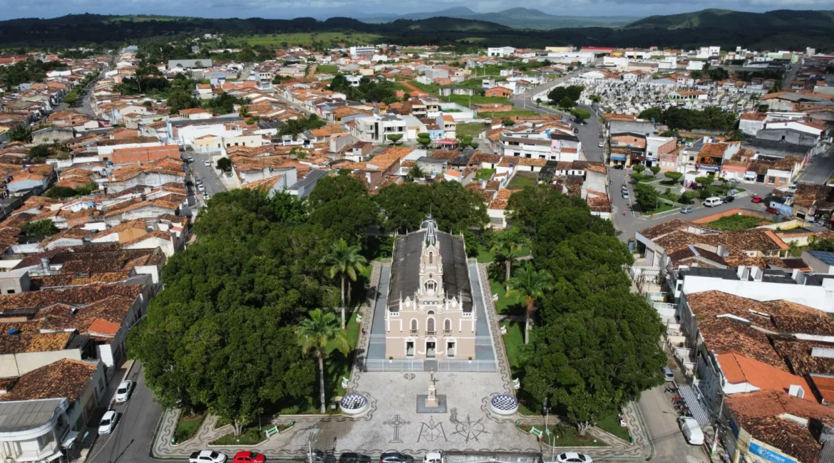 Imagem aérea da cidade de Nossa Senhora das Dores, em Sergipe | Reprodução